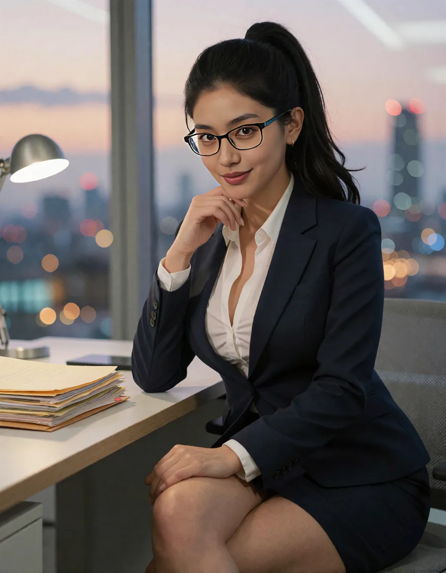 An Ultra HD realistic companion at her office desk